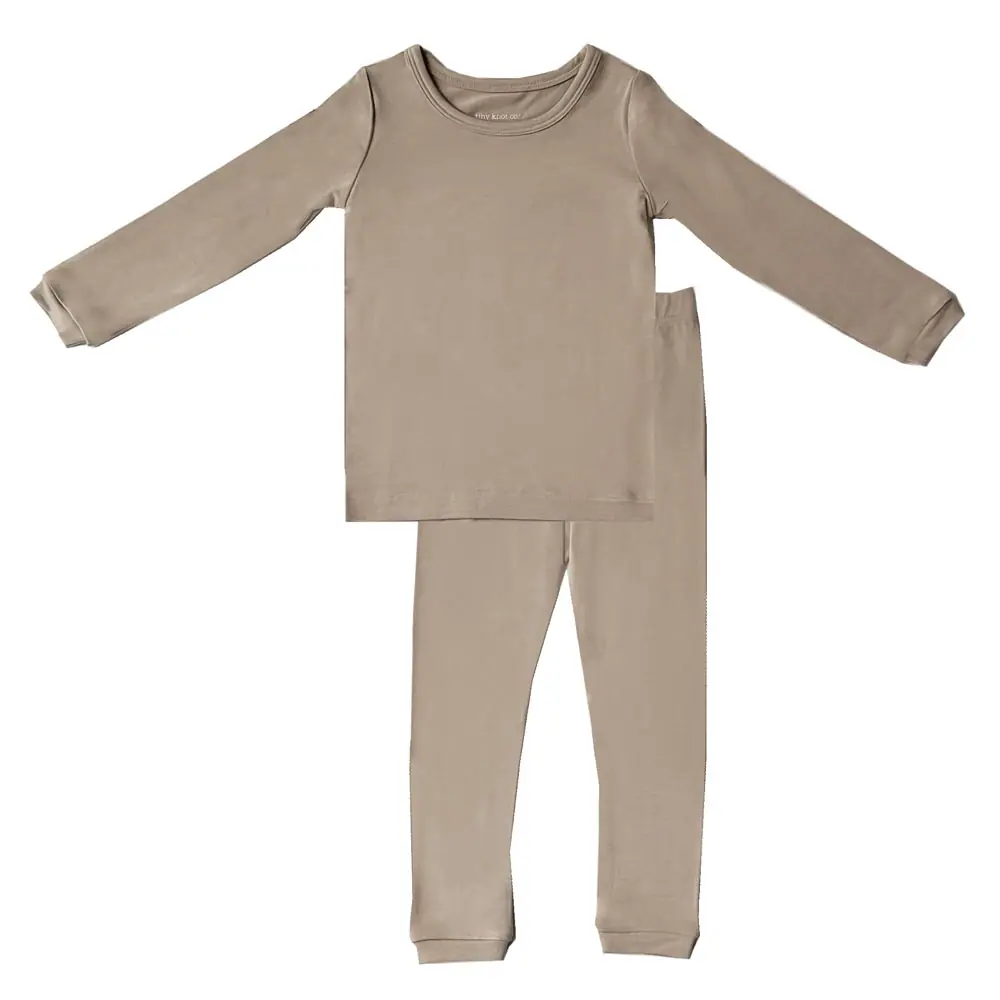 Super soft beige TENCEL™ modal baby pajamas, Tiny Knot Co