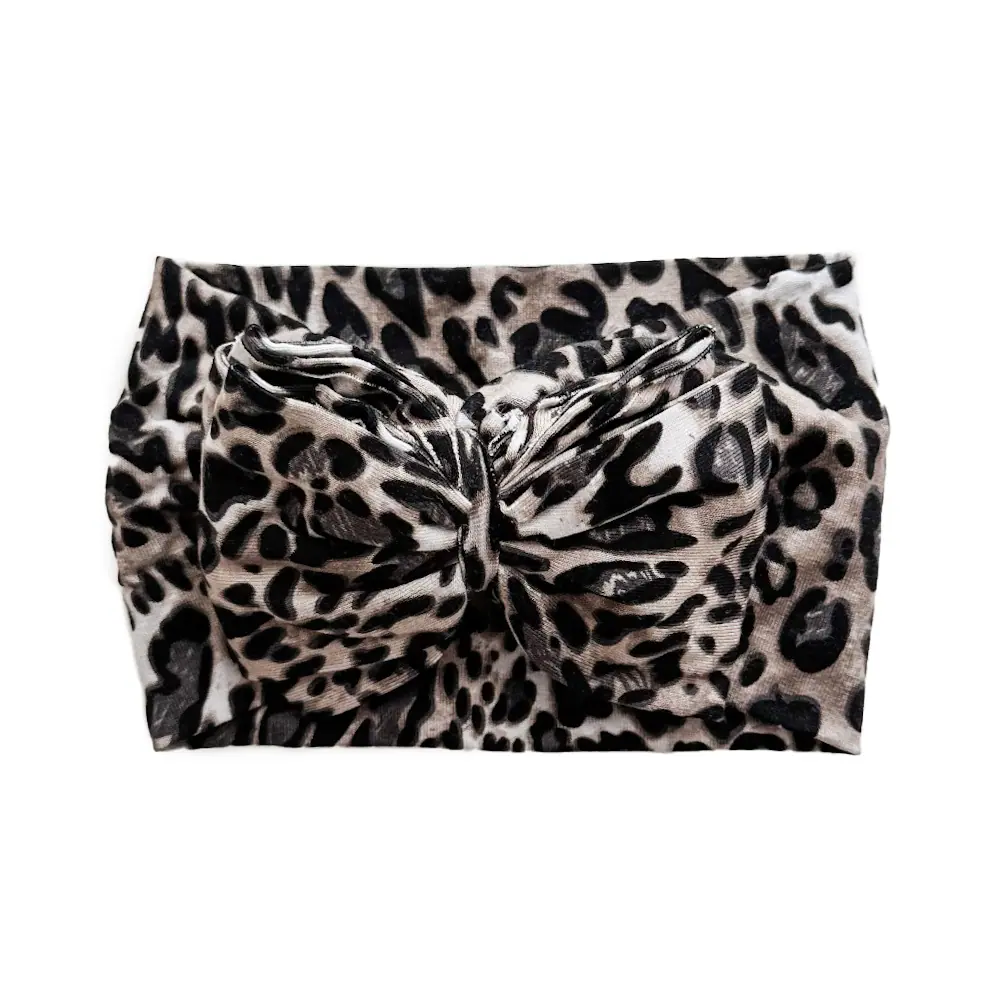 Black and gray leopard print baby pajamas, TENCEL™ modal, super soft Tiny Knot Co