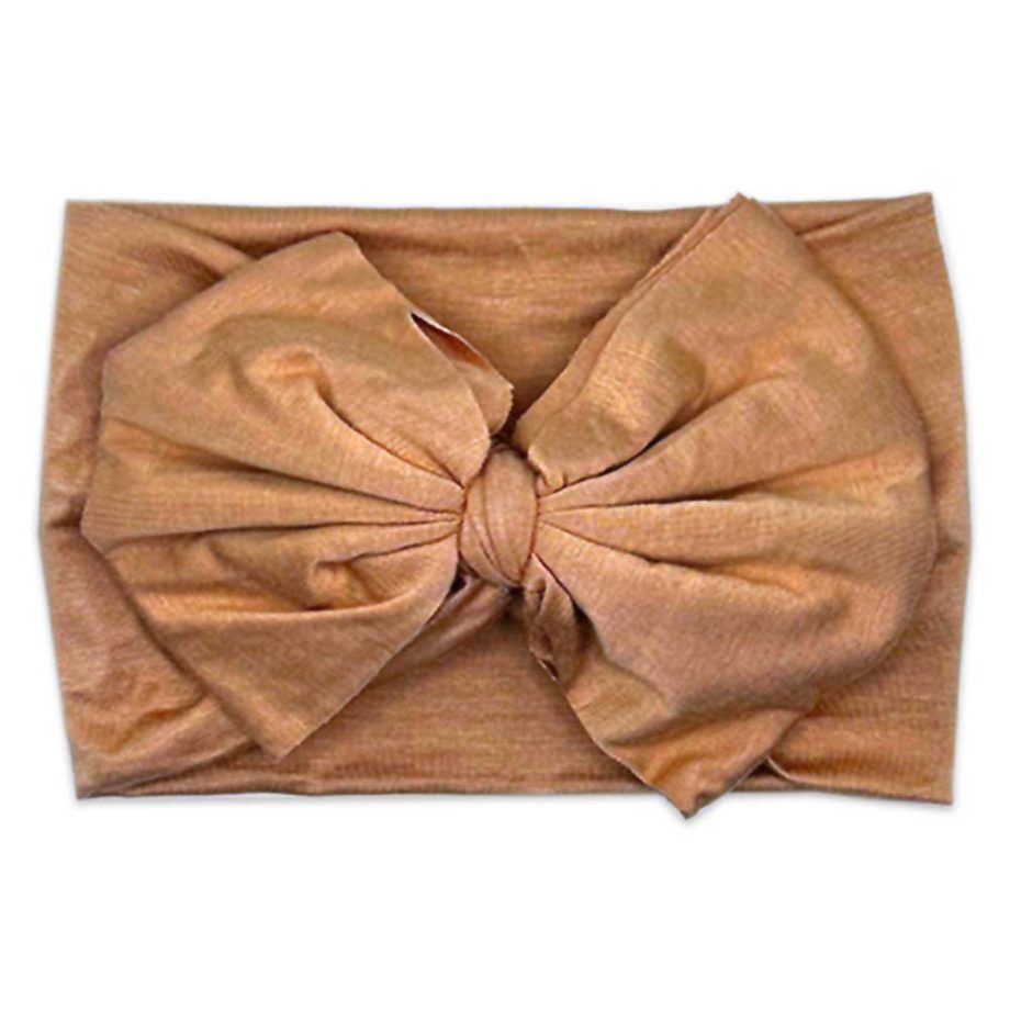 A Tiny Knot Co Nora - Bamboo Baby Knotted Headwrap with a bow on it.