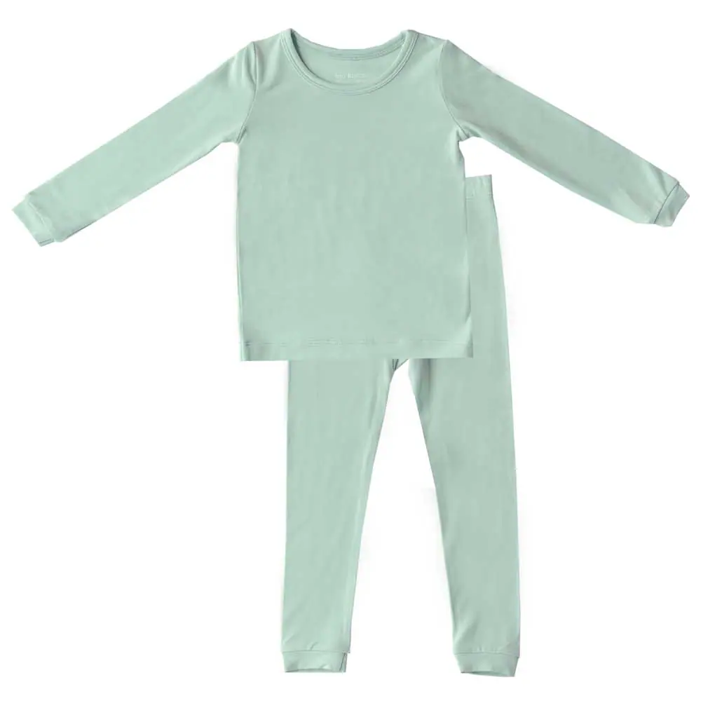 Soft TENCEL™ modal baby green pajama set by Tiny Knot Co