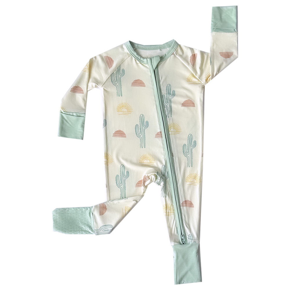 Super soft TENCEL™ modal pajamas with cactus sun pattern, Tiny Knot Co