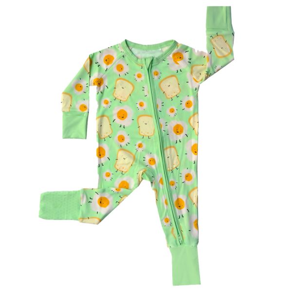 Eggs & Toast Zippered Romper - Newborn