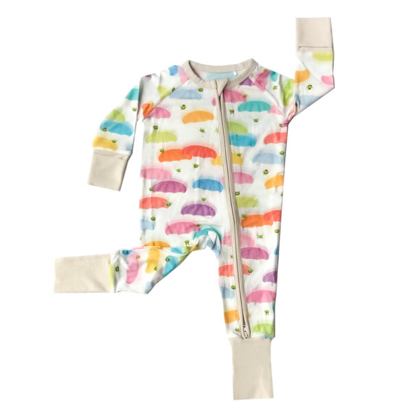 LMNO Peas Parachutes Zippered Romper   0 3 months