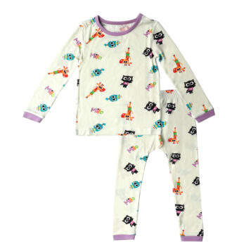 Super soft TENCEL™ modal kid's pajamas, colorful prints, Tiny Knot Co.