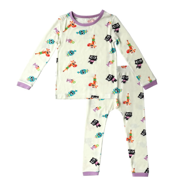 Super soft TENCEL™ modal kid's pajamas, colorful prints, Tiny Knot Co 
